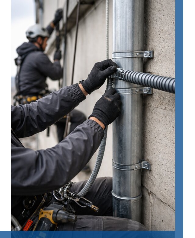 Монтаж гофры для кабеля в Павловском Посаде от 305 р. | ВЫСОТНИК-Пвл