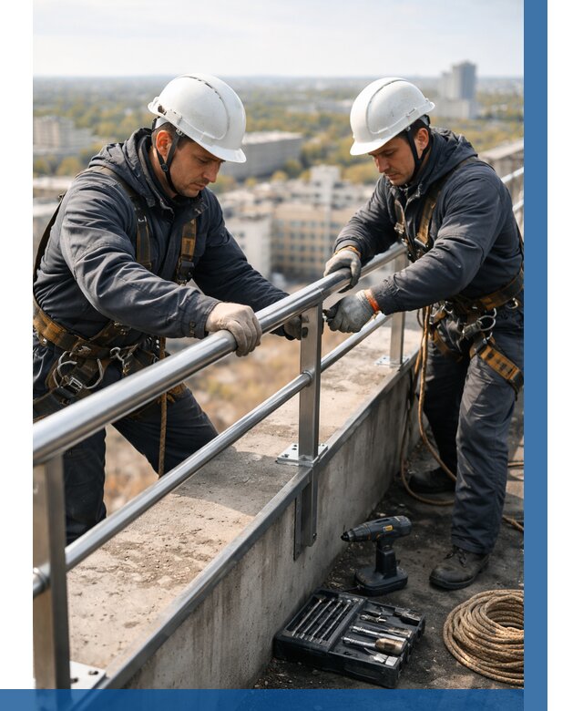 Монтаж перил на высоте в Павловском Посаде от 2541 р. | ВЫСОТНИК-Пвл