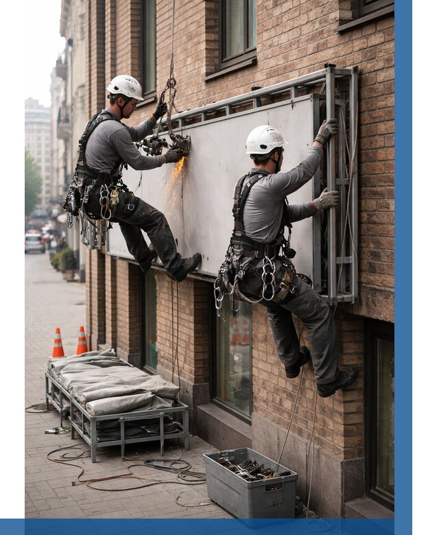 Демонтаж рекламной вывески в Павловском Посаде от 6605 р. | ВЫСОТНИК-Пвл