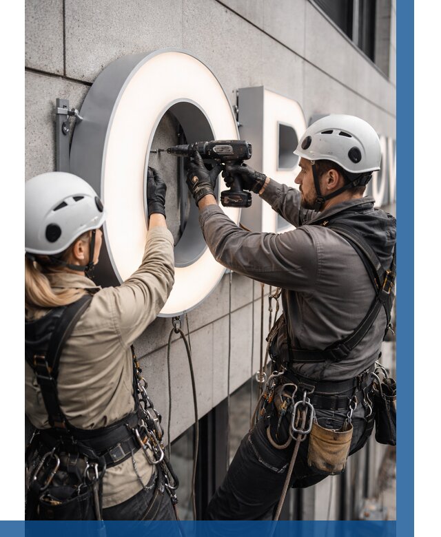 Монтаж световых букв в Павловском Посаде от 3049 р. под ключ ВЫСОТНИК-Пвл