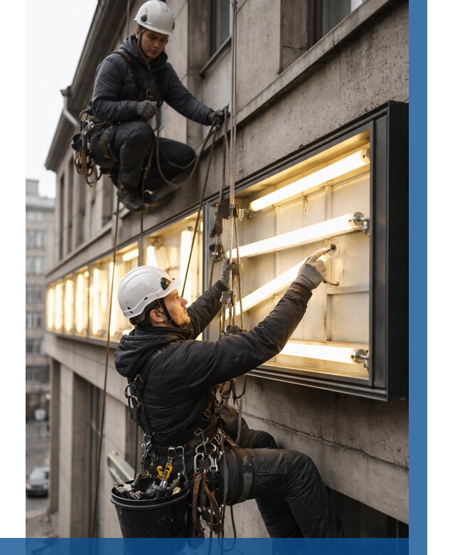 Замена ламп в вывеске в Павловском Посаде под ключ от 3557 р. | ВЫСОТНИК-Пвл
