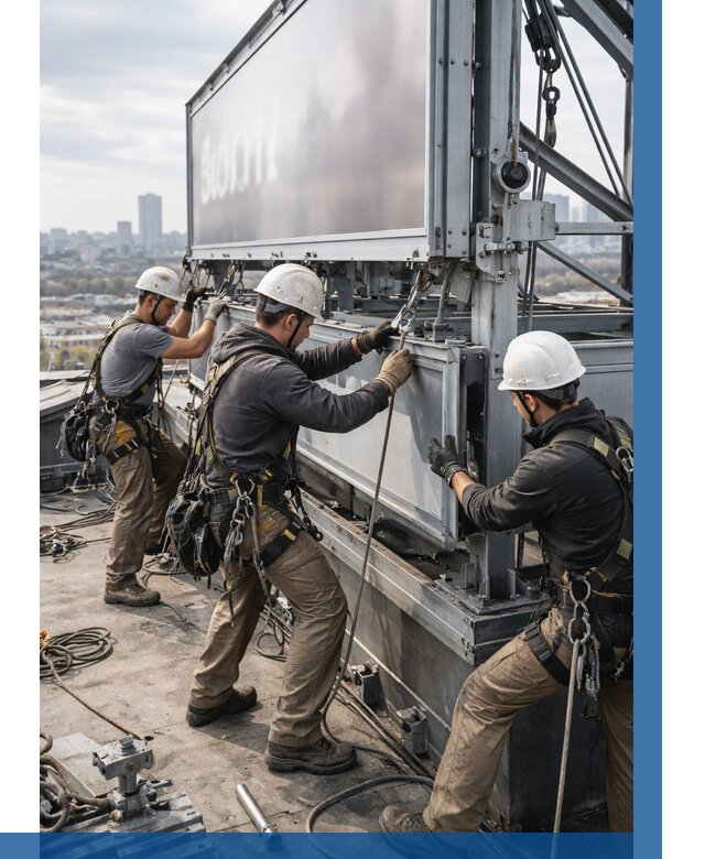 Монтаж крышной рекламной конструкции в Павловском Посаде от 60972 р.|ВЫСОТНИК-Пвл