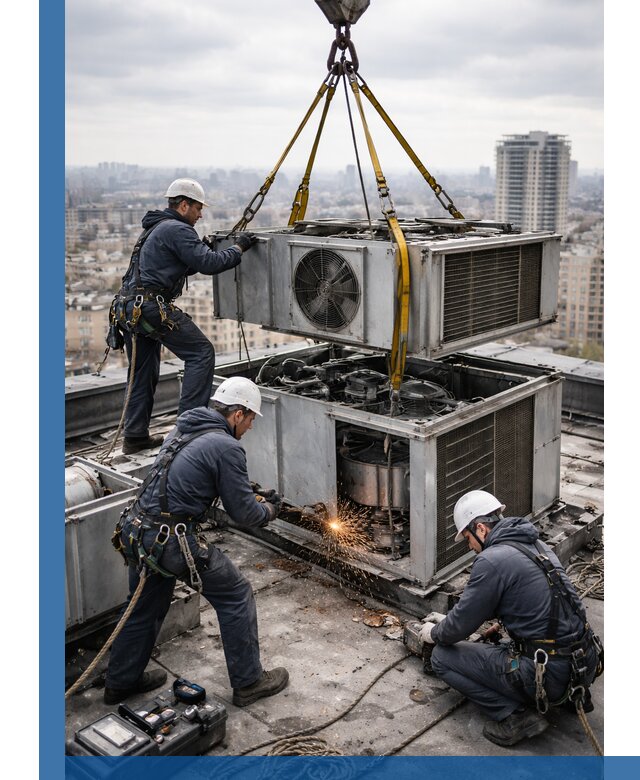 Демонтаж крышной установки в Павловском Посаде любой сложности