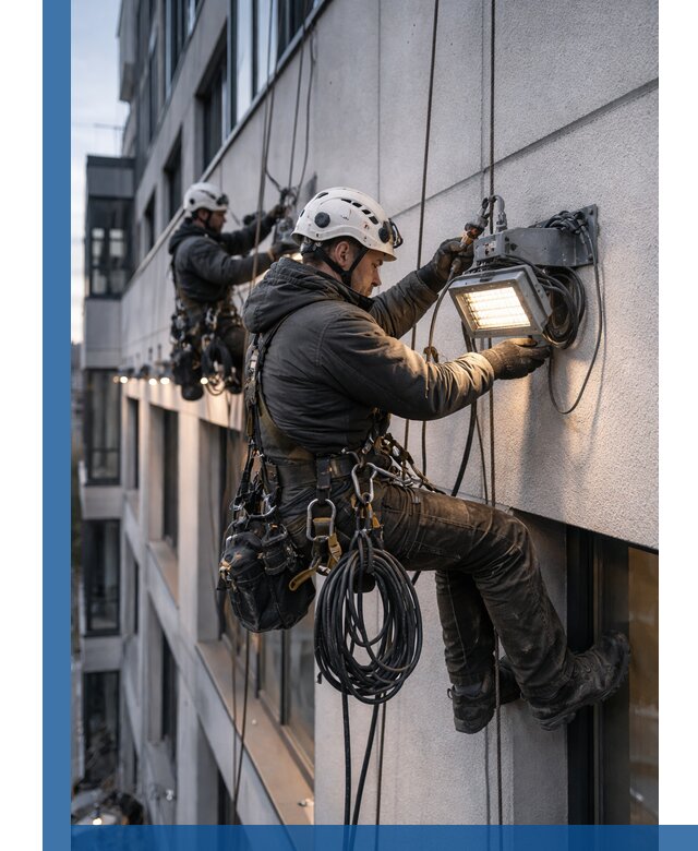 Монтаж фасадного освещения в Павловском Посаде установка и подключение