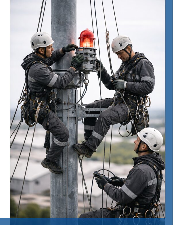 Монтаж заградительных огней в Павловском Посаде от 8638 р. | ВЫСОТНИК-Пвл