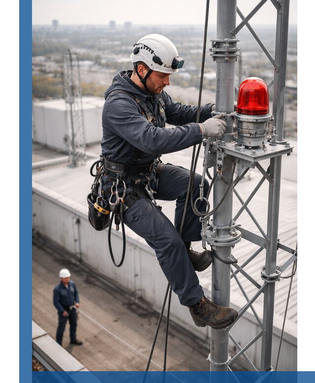 Монтаж заградительных огней и обслуживание объектов в Павловском Посаде