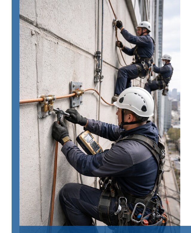 Монтаж системы заземления здания и молниезащиты в Павловском Посаде