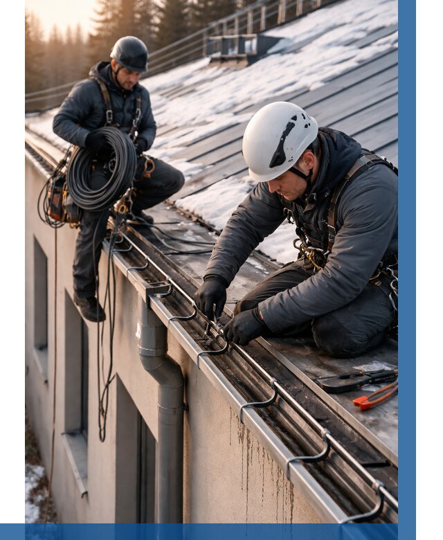 Монтаж греющего кабеля на кровле в Павловском Посаде от 457 р. | ВЫСОТНИК-Пвл