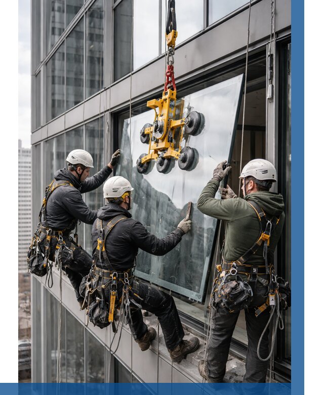 Фасадное остекление зданий под ключ в Павловском Посаде от 10162 р. | ВЫСОТНИК-Пвл