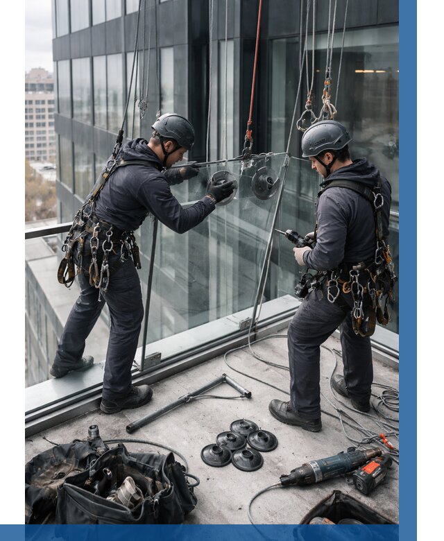 Монтаж стеклянных ограждений в Павловском Посаде от 2541 р. | ВЫСОТНИК-Пвл