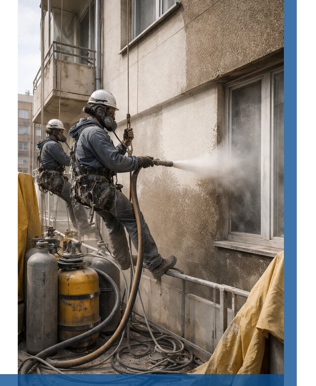 Пескоструйная очистка фасада в Павловском Посаде от 661 р. | ВЫСОТНИК-Пвл