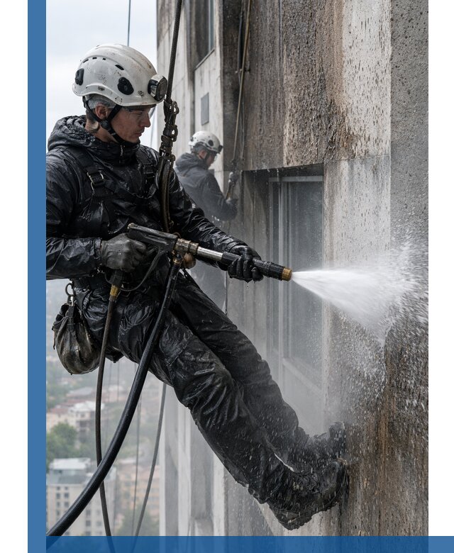 Гидроструйная очистка фасадов и конструкций в Павловском Посаде