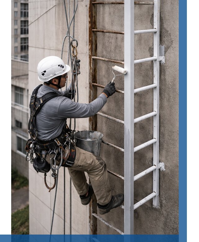 Покраска пожарных лестниц в Павловском Посаде от 4573 р. | ВЫСОТНИК-Пвл