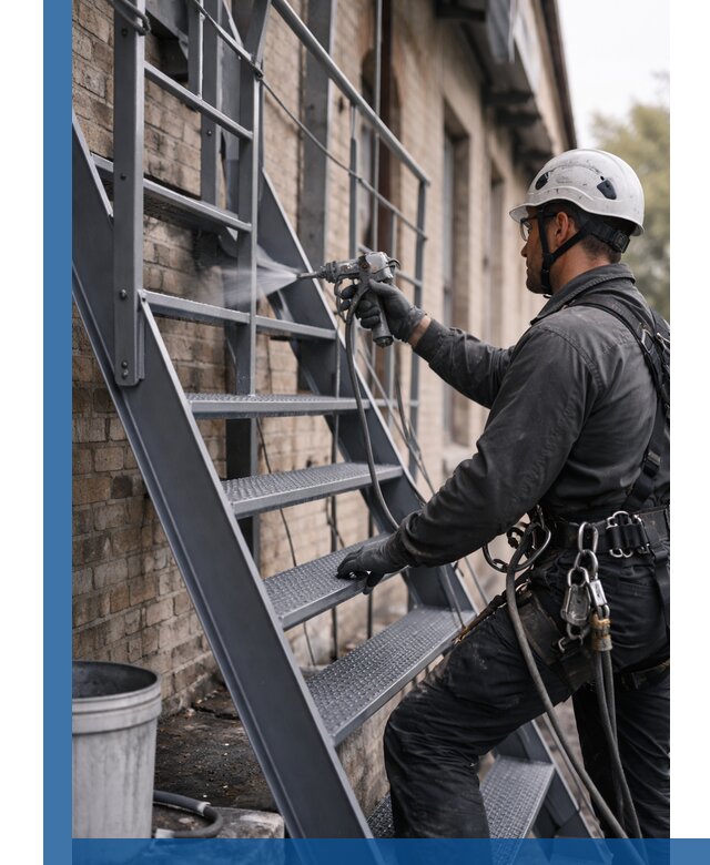 Покраска и антикоррозионная защита пожарных лестниц в Павловском Посаде