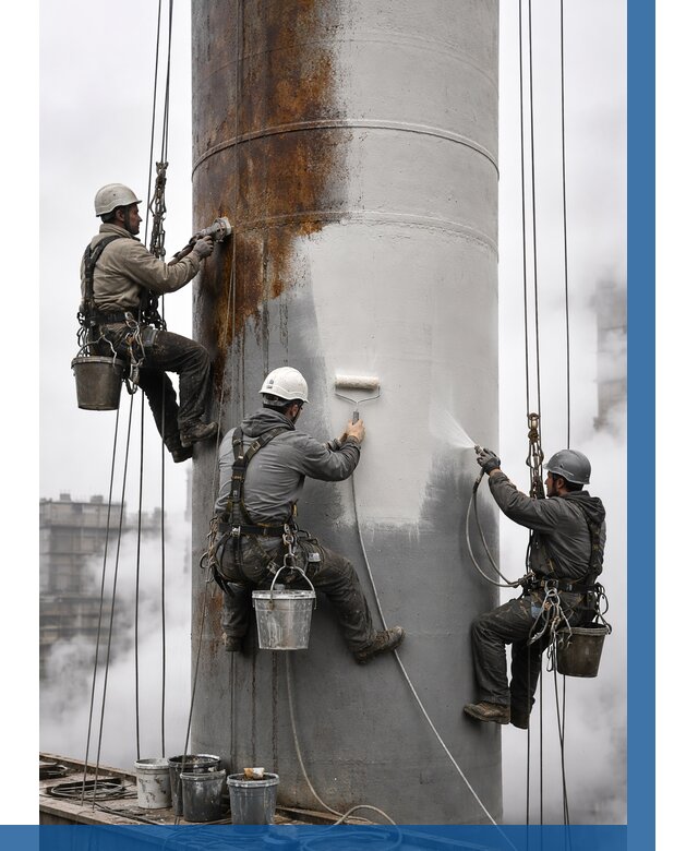 Покраска дымовых труб в Павловском Посаде от 8638 р. | ВЫСОТНИК-Пвл