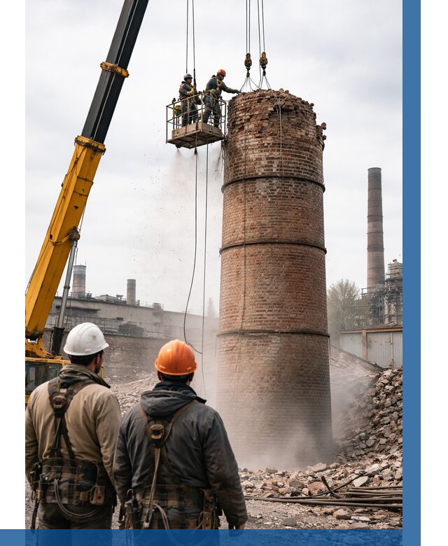 Демонтаж дымовой трубы в Павловском Посаде от 91458 р. | ВЫСОТНИК-Пвл, смета