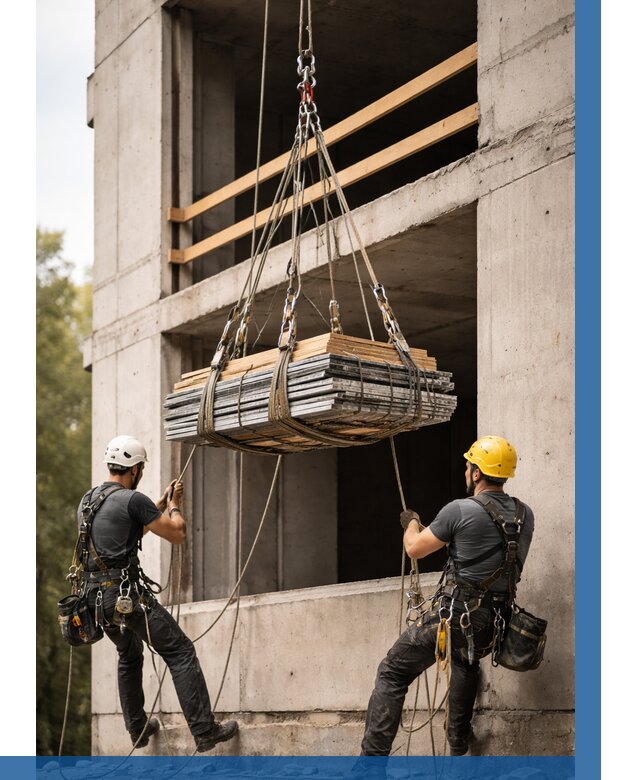 Подъем материала на этаж веревками в Павловском Посаде от 1524 р. | ВЫСОТНИК-Пвл