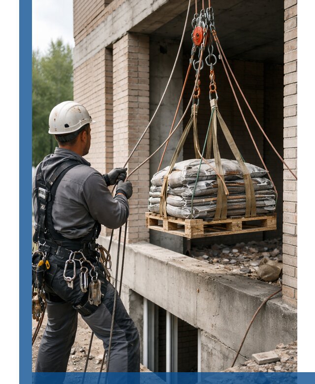 Подъем материалов на этаж веревками в Павловском Посаде оперативно