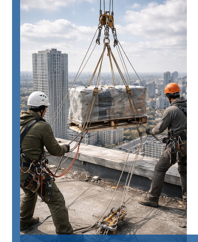 Подъем и монтаж крупногабаритных грузов на крышу в Павловском Посаде