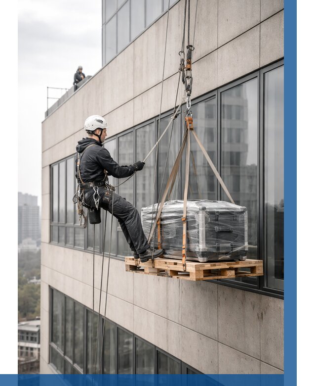 Спуск груза по фасаду в Павловском Посаде от 3557 р. | ВЫСОТНИК-Пвл