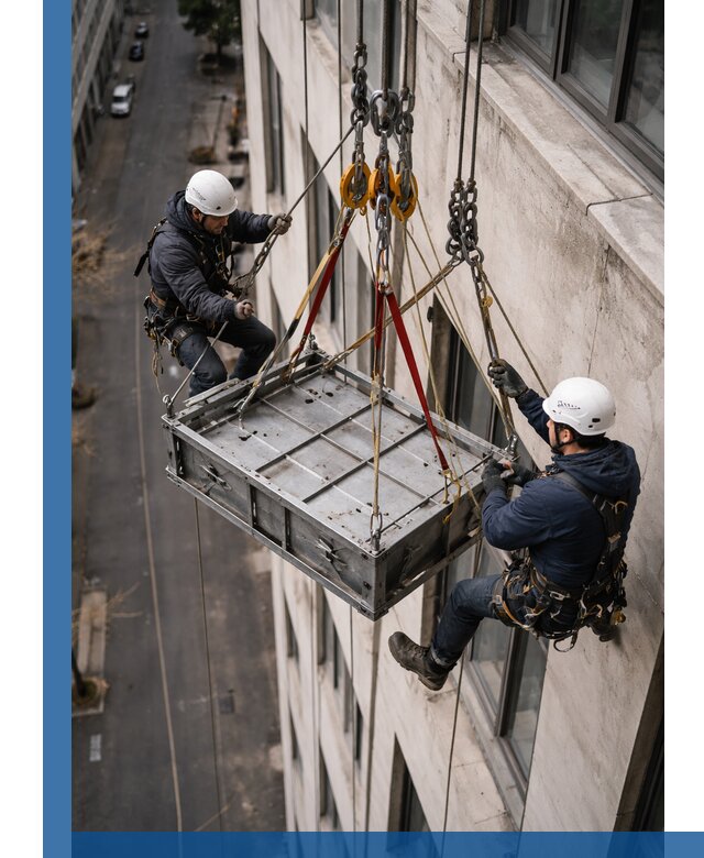 Спуск и подъем грузов по фасаду в Павловском Посаде для зданий