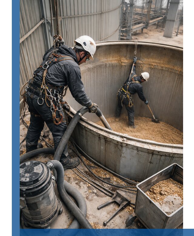 Профессиональная чистка зерновых бункеров в Павловском Посаде с выездом