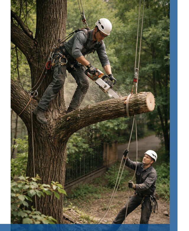 Спил деревьев альпинистами в Павловском Посаде от 8130 р. | ВЫСОТНИК-Пвл