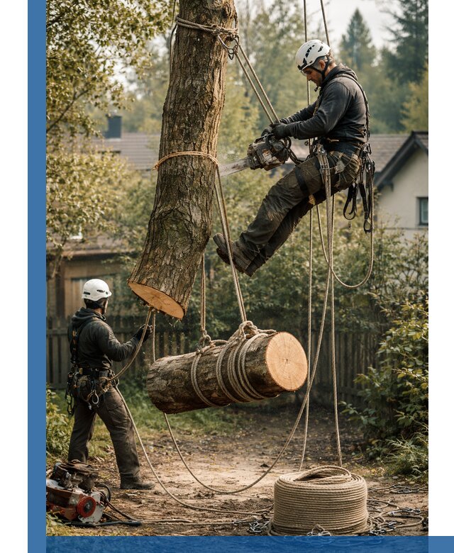 Валка деревьев частями в Павловском Посаде, безопасно и аккуратно