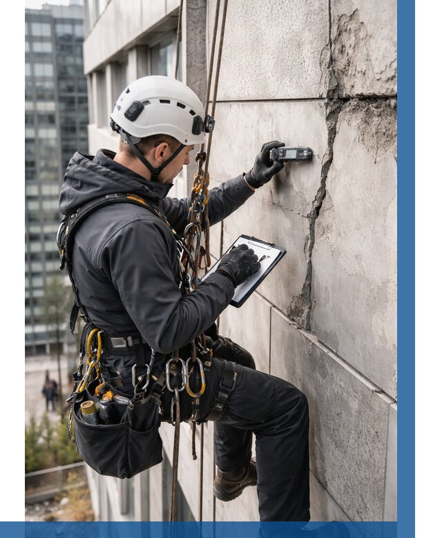 Обследование фасада альпинистами в Павловском Посаде от 122 р. | ВЫСОТНИК-Пвл