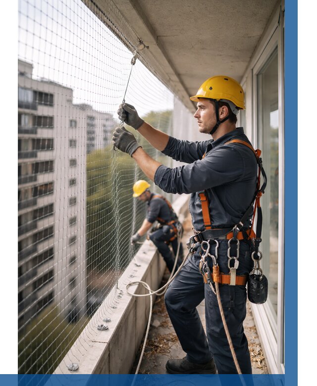 Монтаж сетки от птиц в Павловском Посаде от 4573 р. | ВЫСОТНИК-Пвл